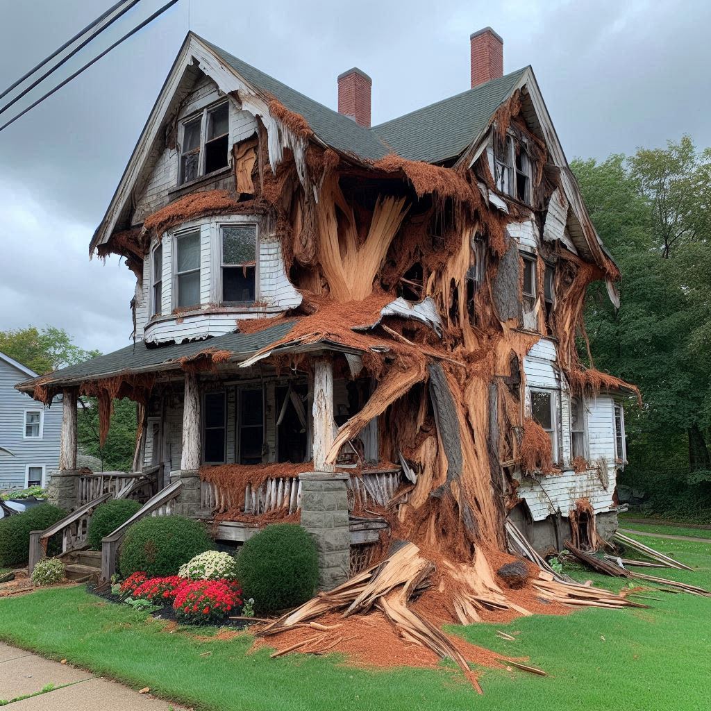 Signs Your Cambridge Home Needs a Tree Inspection Damaged tree on an Cambridge home showing signs of disease and decay